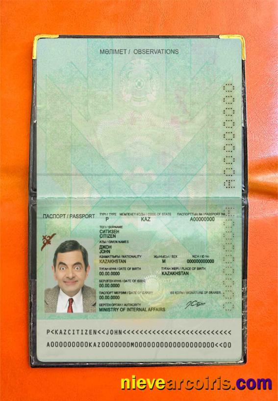 Kazakhstan passport (2009-present) photolook